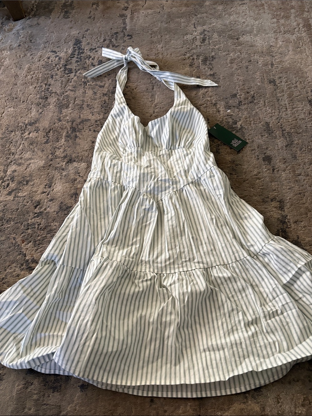 wild fable Light Blue & White Striped Halter Dress